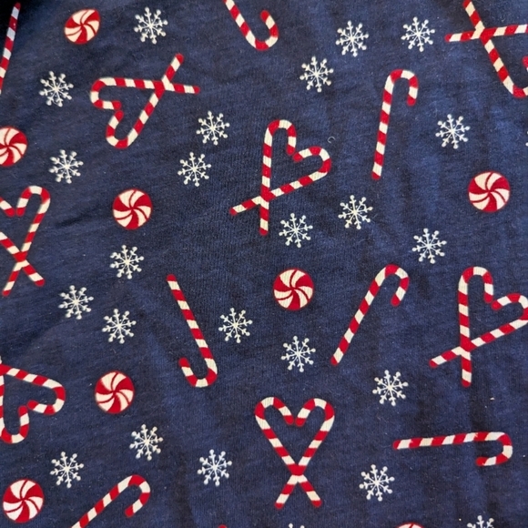 Navy Blue Kids Dress with Candy Cane Print - Picture 6 of 6